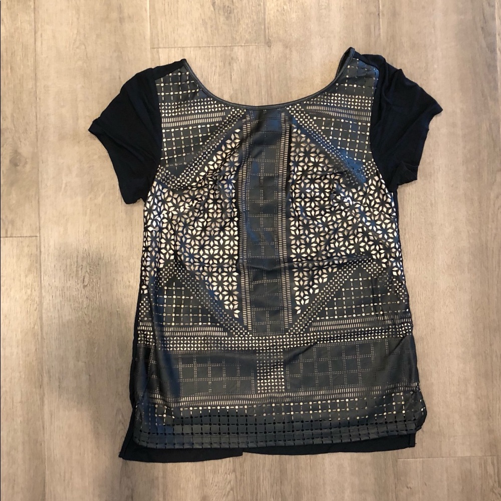 Vegan Leather Laser Cut Out Top
